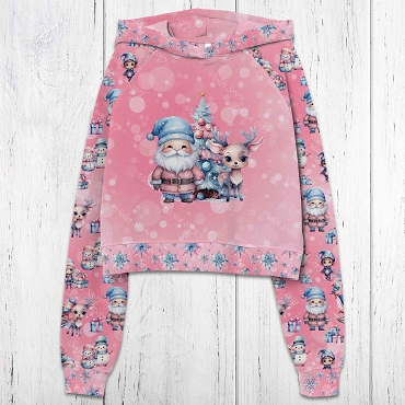 Pastel Xmas Santa Pink Panel